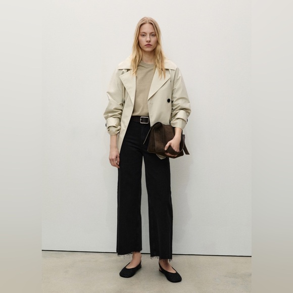 Mango Denim - NWT. MANGO Black High Rise Culotte. Catherine Style. Size 2.